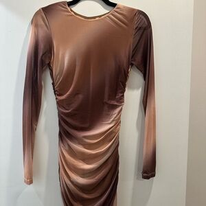 Princess Polly Gradient Brown Long Sleeve Dress